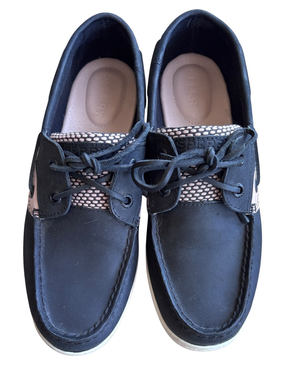 Sperry Women's Black and Pink  Sneaker-Style Boat Shoe Sz 8